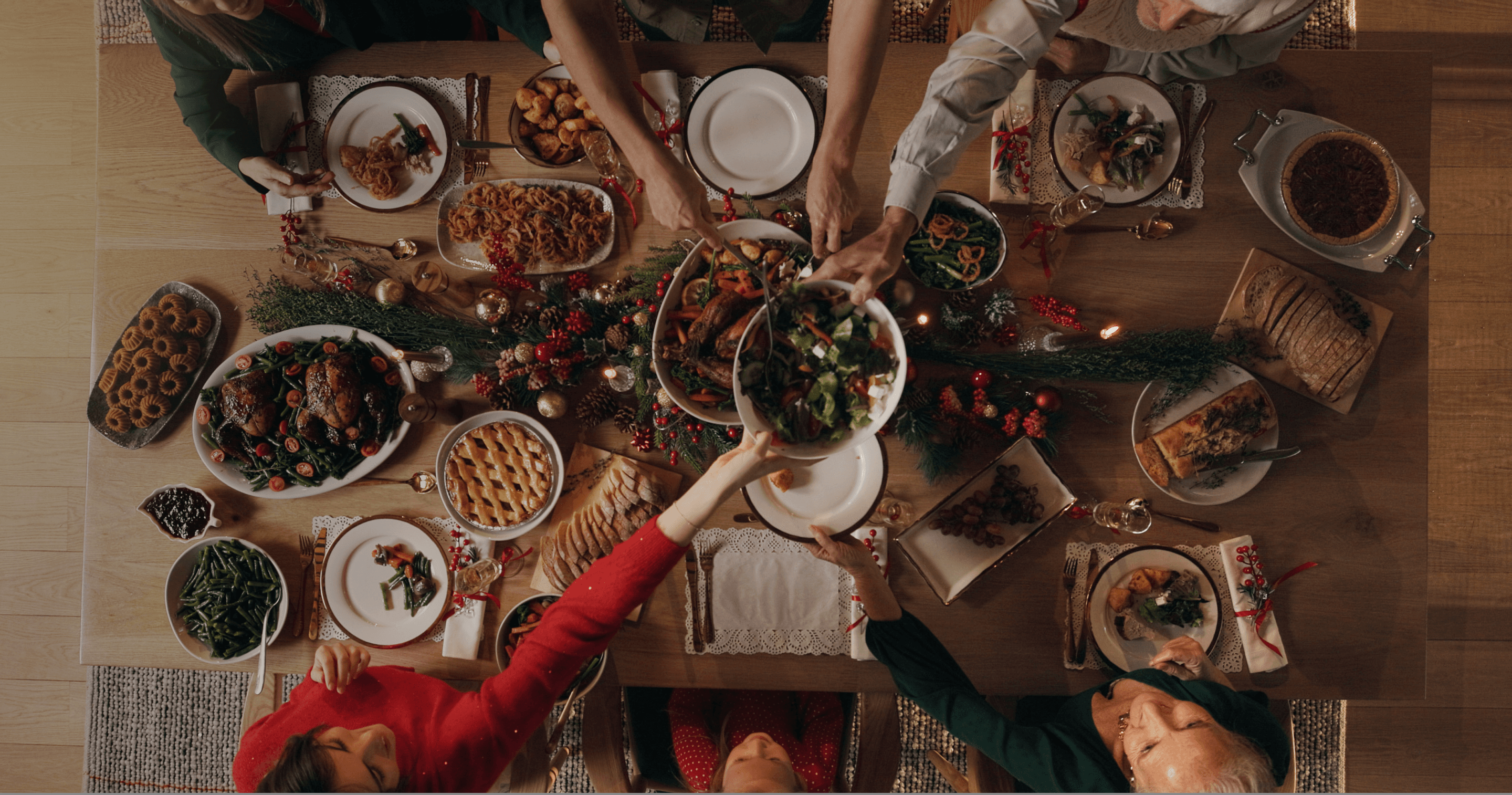 Vista aérea mesa de natal
