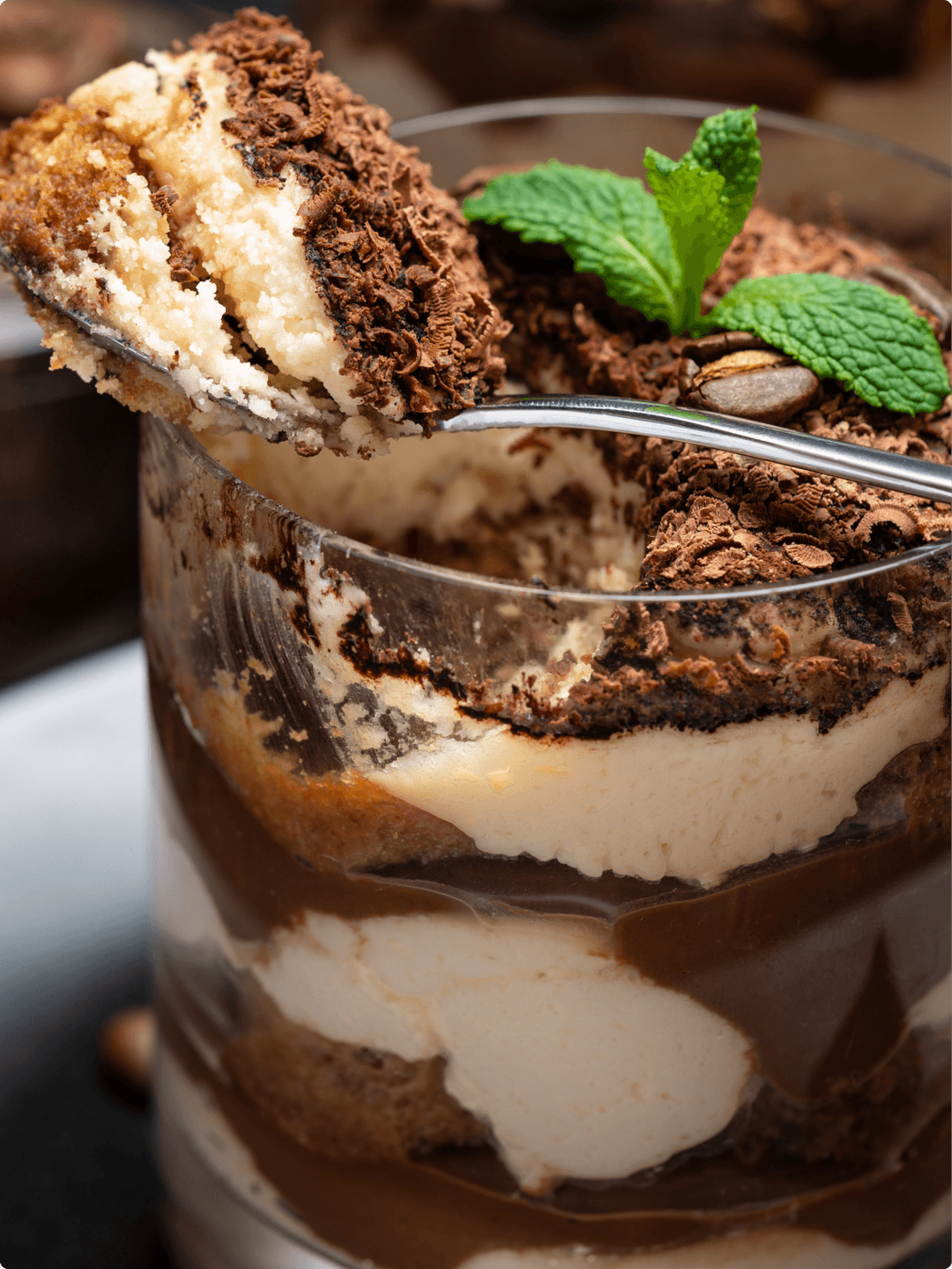 Tiramisù servido em taça