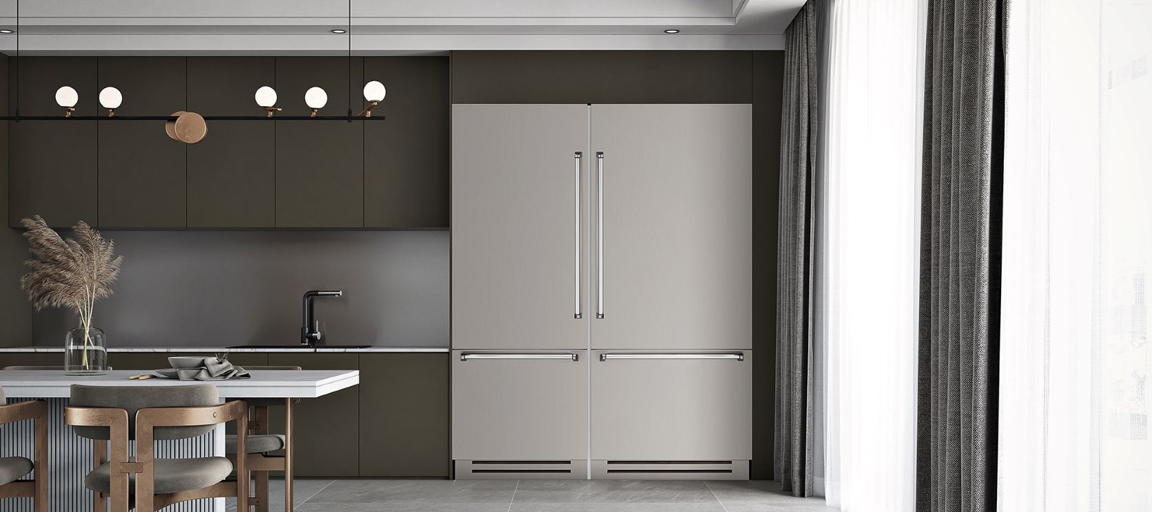 Refrigeradores de embutir Bertazzoni MAST REF75 PIXL e MAST REF90 PIXR.